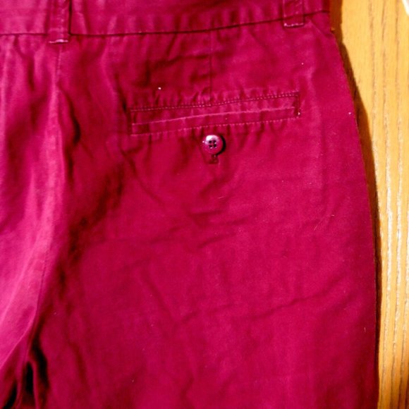 J.CREW Chino Shorts sz 4 Burgundy Red Cotton slash pocket Lightweight Summer - Picture 4 of 5
